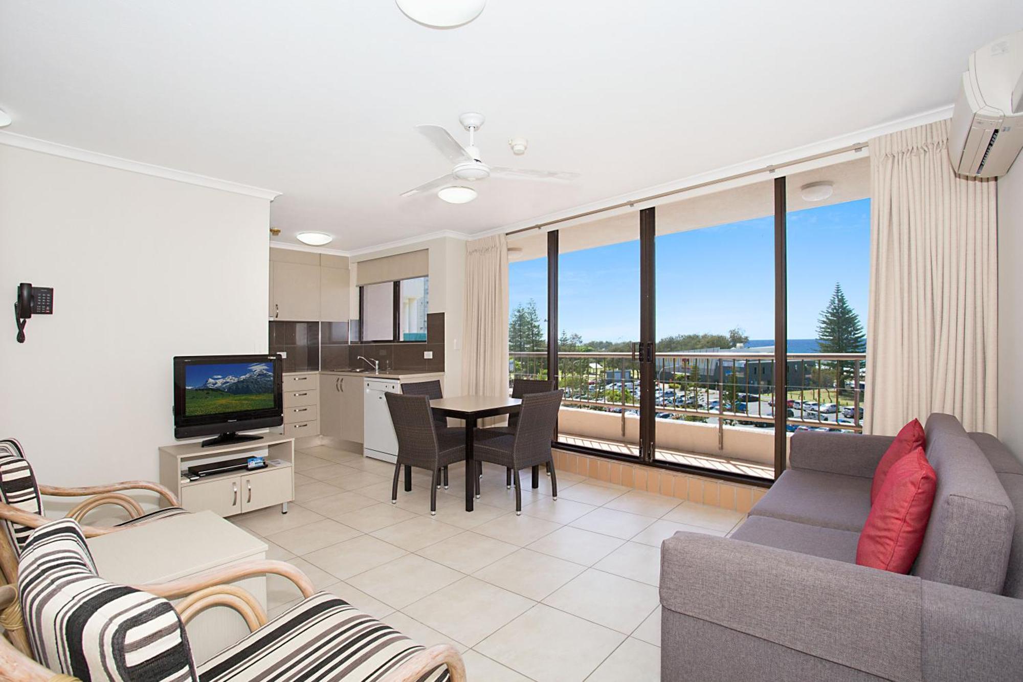 One Bedroom Budget Apartment Balcony Ocean View